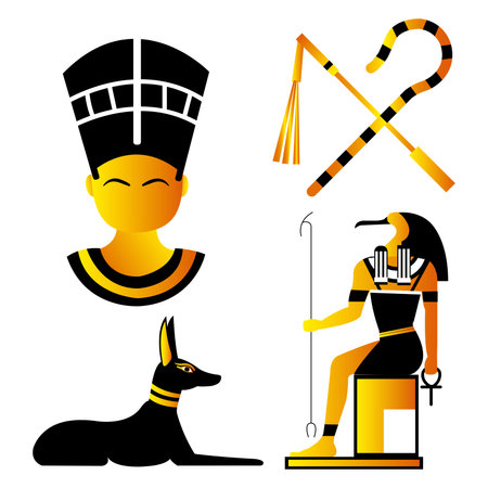 Set of colored egypt icons Vectorのイラスト素材