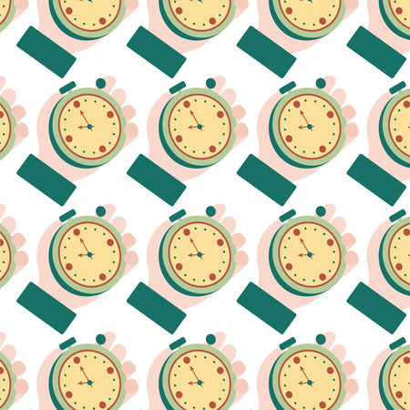 Chronometer clock icon Pattern background Vectorのイラスト素材