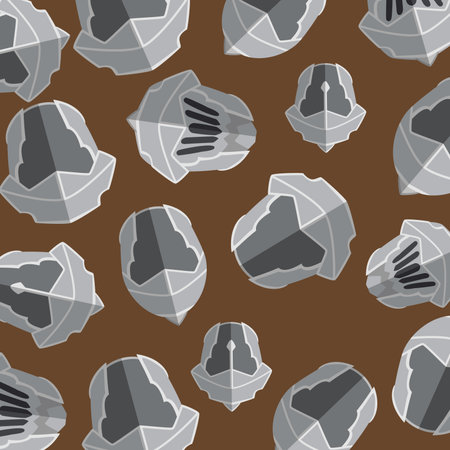 Medieval helmet icons Pattern background Vectorのイラスト素材