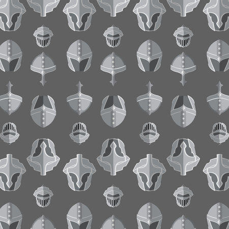 Medieval helmet icons Pattern background Vectorのイラスト素材