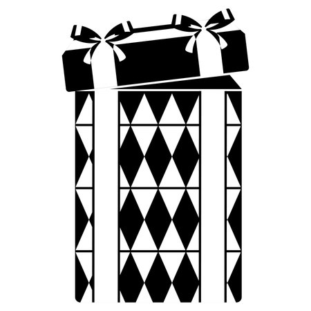 Silhouette of a christmas present icon Vectorのイラスト素材