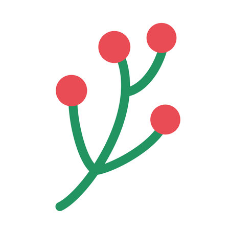 Colored christmas holly leaf sketch icon Vectorのイラスト素材
