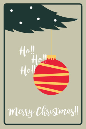 Flat style christmas card Vectorのイラスト素材