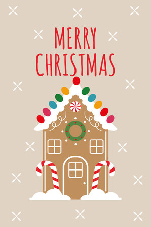 Detailed colored vertical christmas card Vectorのイラスト素材
