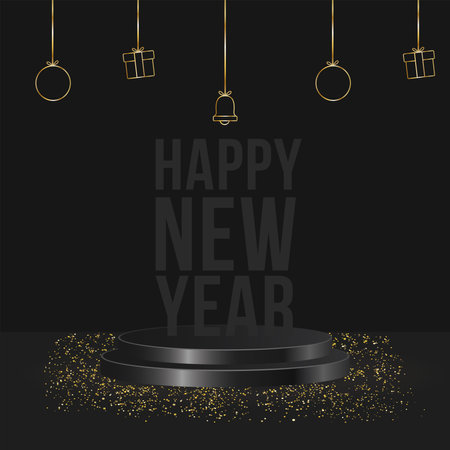 Happy new year card elegant typography Vectorのイラスト素材