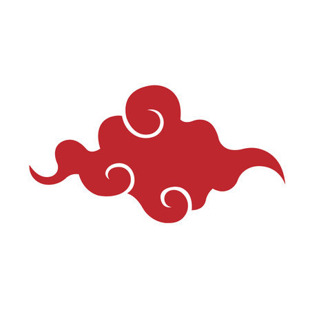 Isolated red cloud Chinese decotarion Flat design Vectorのイラスト素材