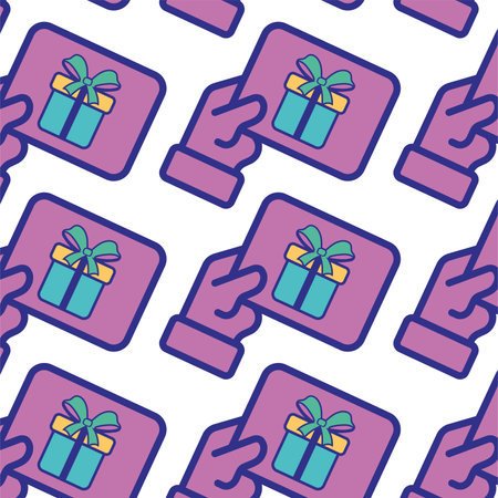 Christmas present pattern Gift box background Vectorのイラスト素材