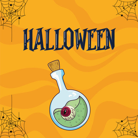 Colored halloween party poster with witch potion Vectorのイラスト素材