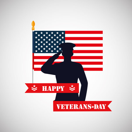 Colored vintage veteran day template Vectorのイラスト素材