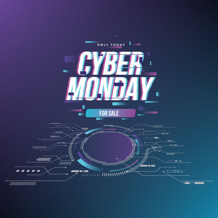 Colored cyber monday sale template Vectorのイラスト素材