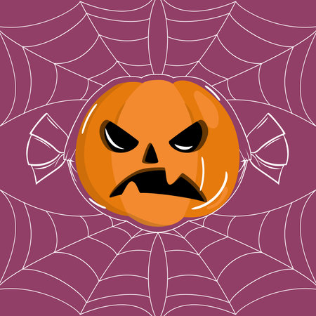 Cute pumpkin halloween candy Vectorのイラスト素材