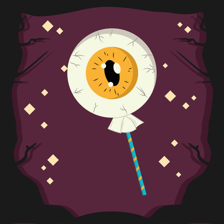 Cute spooky eye halloween lollipop candy Vectorのイラスト素材