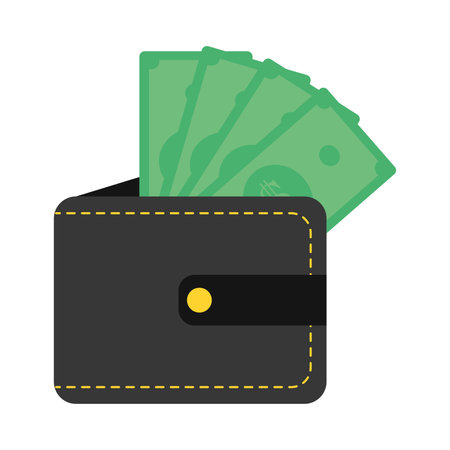 Wallet with bills Finance icon Vectorのイラスト素材