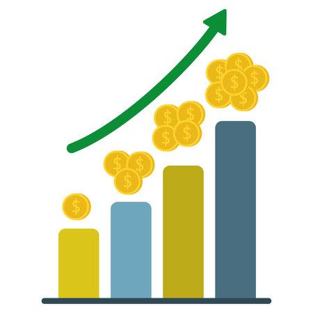 Growing business graph Finance icon Vectorのイラスト素材