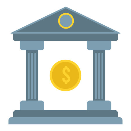 Bank building with coin Finance icon Vectorのイラスト素材