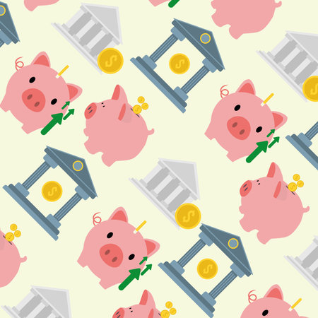 Finance icons Pattern background Vectorのイラスト素材