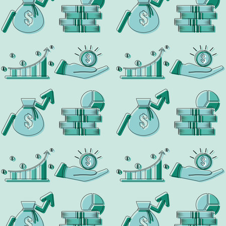 Finance icons Pattern background Vectorのイラスト素材
