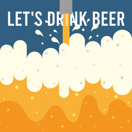 Lets drink beer poster Vectorのイラスト素材