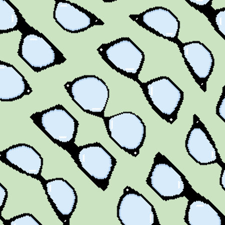 Pixelated eyeglasses pattern background Vectorのイラスト素材