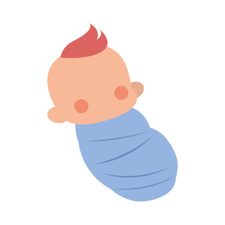 Isolated cute newborn baby cartoon character Vectorのイラスト素材