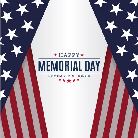 Colored memorial day template card Vectorのイラスト素材