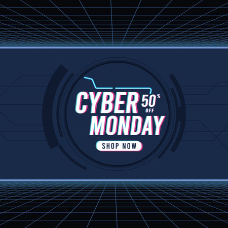 Neon colored cyber monday sale template Vectorのイラスト素材