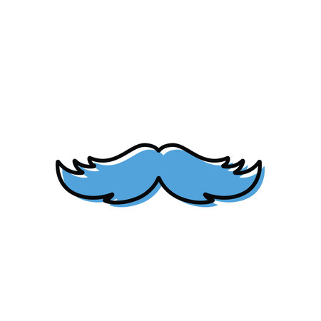 Isolated blue mustache icon Prostate cancer awareness campaign Vectorのイラスト素材