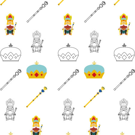Royalty icons Pattern background Vectorのイラスト素材