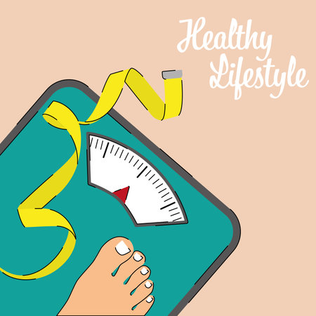 Weight measure balance Healthy lifestyle Vectorのイラスト素材