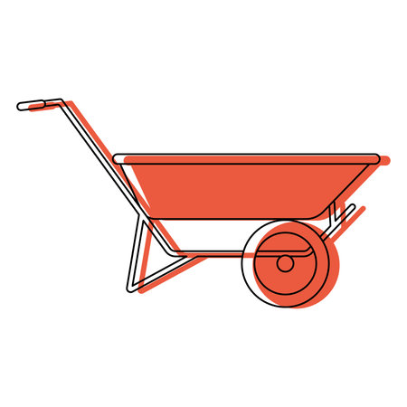 Colored wheelbarrow icon Vectorのイラスト素材