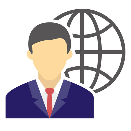 Businessman with world business icon Vectorのイラスト素材