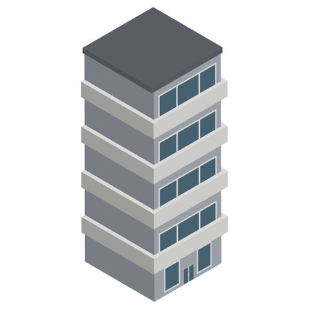Colored isometric building icon Vectorのイラスト素材