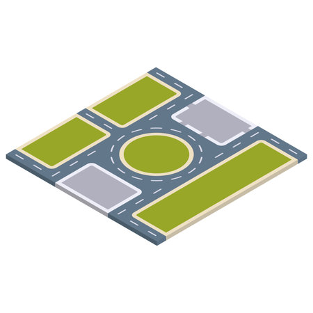 Isometric empty street Vectorのイラスト素材