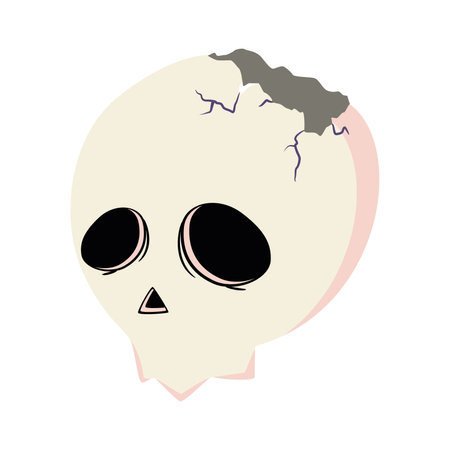 Colored broken skull Vectorのイラスト素材