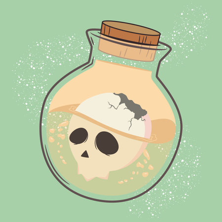 Colored potion with a skull Vectorのイラスト素材