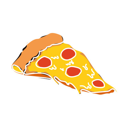 Colored pizza retro sketch Vectorのイラスト素材