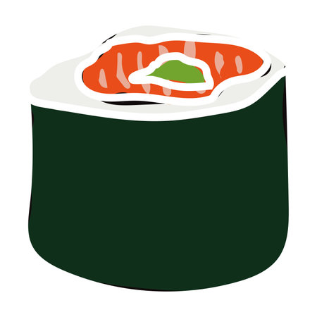 Colored sushi retro sketch Vectorのイラスト素材