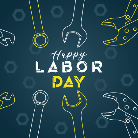 Colored Happy labor day poster Vector