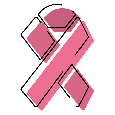 Colored breast cancer awareness ribbon Medicine icon Vectorのイラスト素材