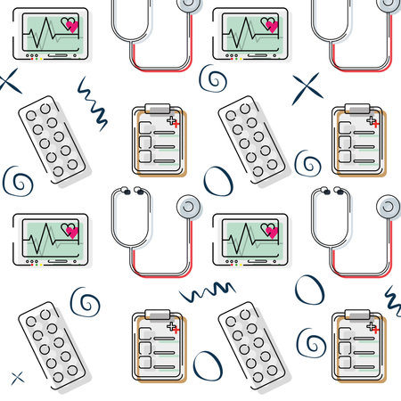 Medical icon Pattern background Vectorのイラスト素材