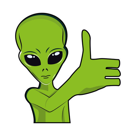 Isolated cute alien character Vectorのイラスト素材
