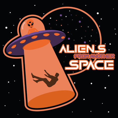 Sci fi ufo alien sticker Vector
