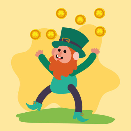 Traditional Irish elf cartoon Vectorのイラスト素材
