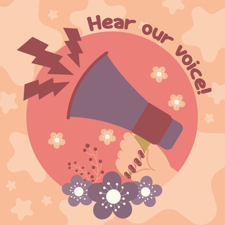 female empowerment Hear our voice poster Vectorのイラスト素材