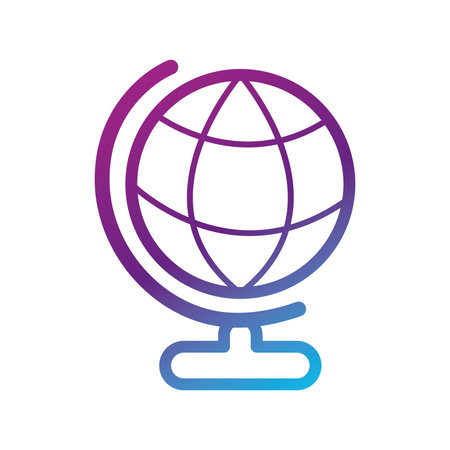Gradient globe icon in purple and blue tones Vectorのイラスト素材