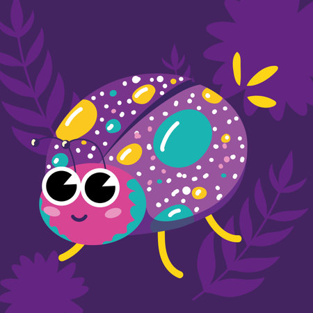 Cute patterned ladybug. Vector illustrationのイラスト素材