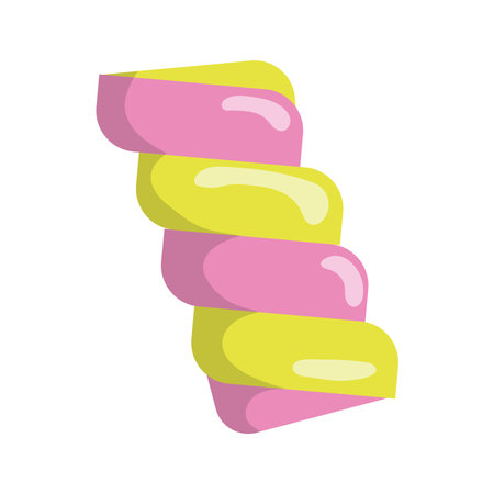 Twisted marshmallow candy. Vector illustrationのイラスト素材