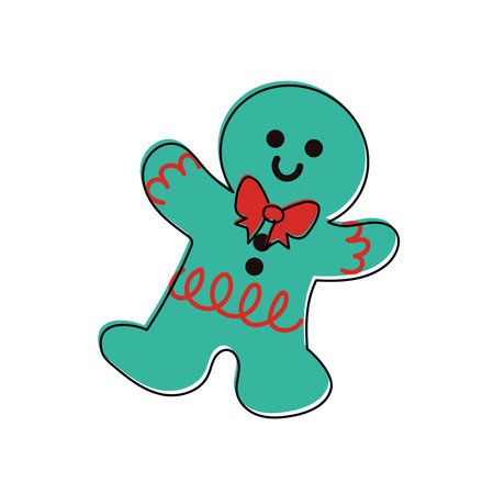 Cute gingerbread man icon. Vector illustrationのイラスト素材