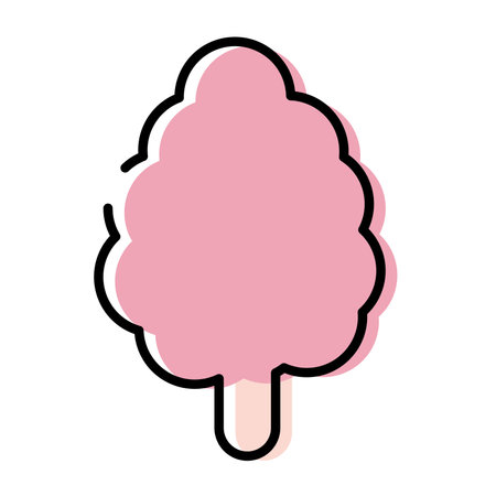 Pink cotton candy stick. Vector illustrationのイラスト素材