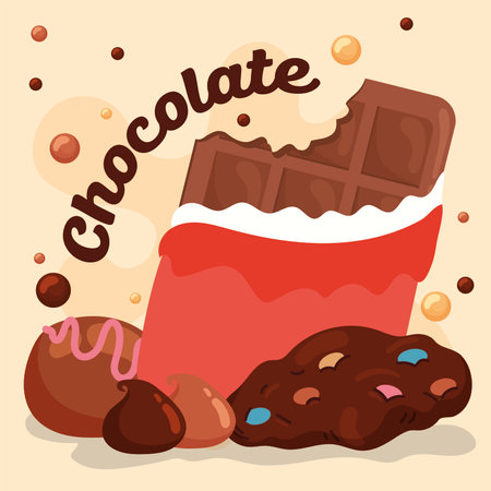 Chocolate treats collection. Vector illustrationのイラスト素材